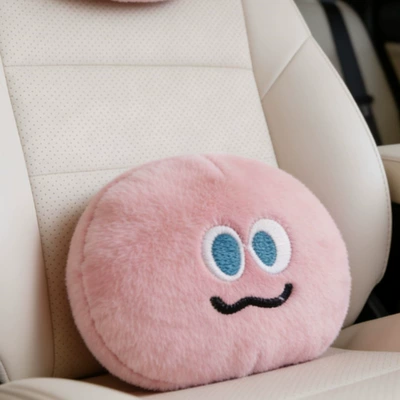 Pink Emoticon Pack, Cute Headrest - a-pink-emoticon-pillow