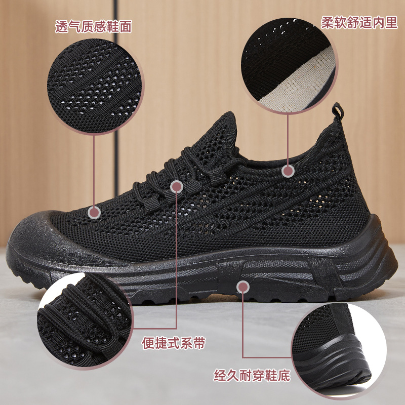 Zapatos mujer verano nuevo estilo transpirable casual papá zapatos de malla zapatos de suela suave sin pies cansados zapatos de suela gruesa zapatos de madre