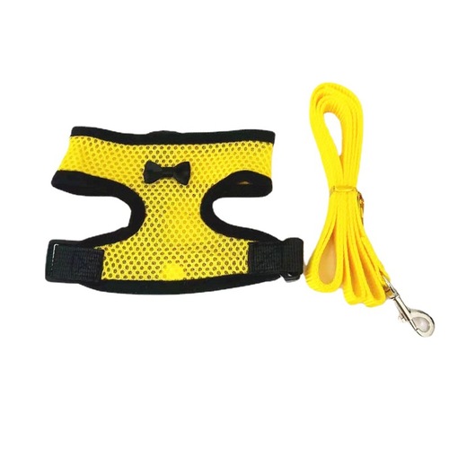 Pet Harness Style Cat Dog Breathable Chicken Duck Fashion Mesh Pet Harness Set with Bow Tie Pet Harness with Lead
