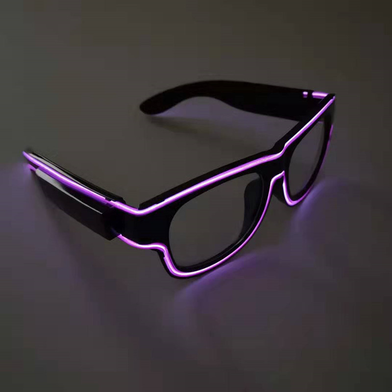 Fabricante suministro de gafas luminosas inalámbricas recargables de luz fría, gafas luminosas transfronterizas de discotecas, bares, fiestas, gafas luminosas LED