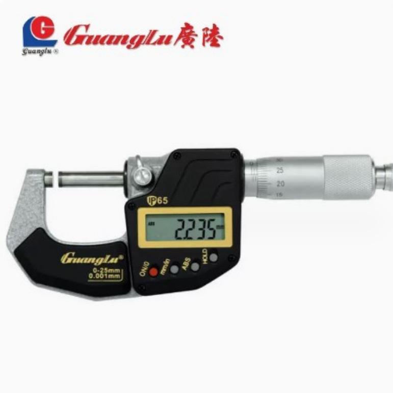 桂林广陆数显外径千分尺0-25-50mm防水型高精度0.001mm带数据输出