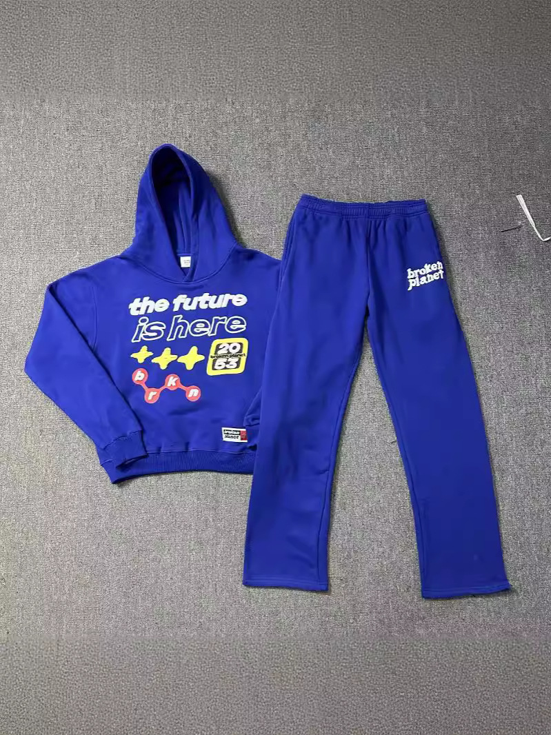 Transfronterizo roto planeta marca de moda carta de espuma impresa Sudadera con capucha de la calle suelta suéter casual traje