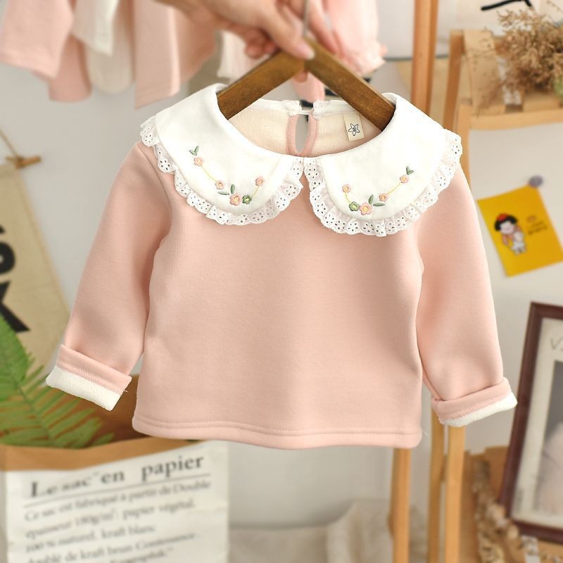 寶寶加絨打底衫秋冬裝嬰兒長袖t恤洋氣加厚保暖百搭女童上衣0029