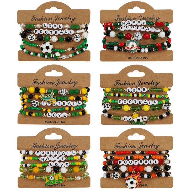2026 United States, Canada, and Mexico World Cup Football Bracelet, Men's and Women's Fan Bracelet, Football Shoe Elements Beaded Bracelet