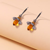 Fashionable zirconium, earrings, retro crystal, city style, wholesale