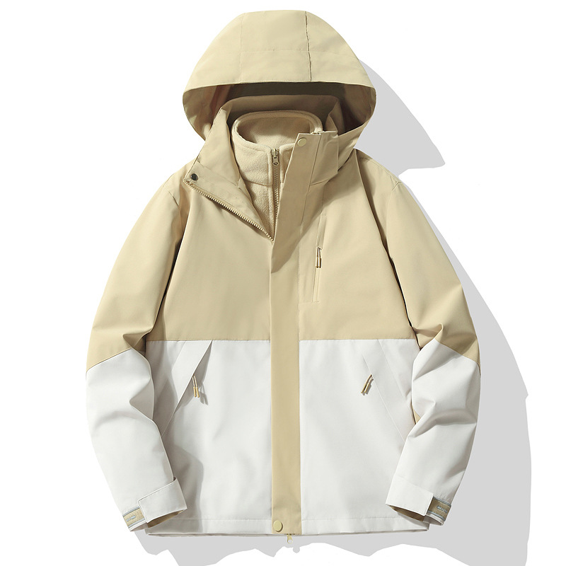 하이 퀄리티 충전 의류 커플 남녀 야외 그래 핀 3 대 1 분리 가능한 2 조각 방풍 및 방수