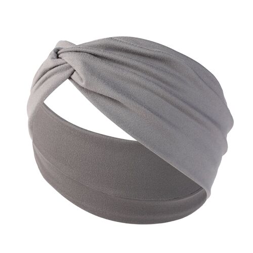 New European and American Crossed Knot Head Scarf, Solid Color Sports Yoga Sweat Headband for Women
