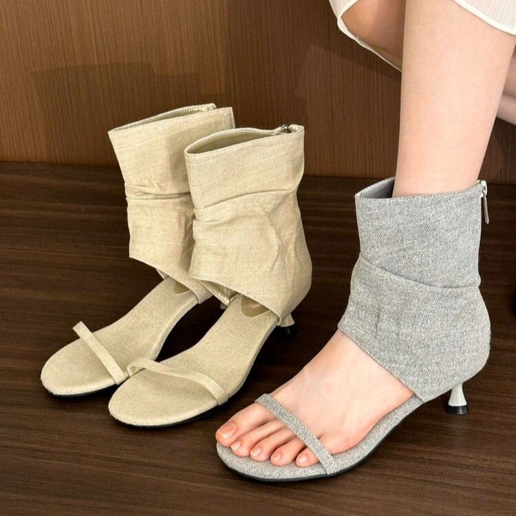 2025 French-Style Bootie Sandals for Women, Summer Thin-Heeled Sandals, Mid-Heel Roman Women's Shoes, Single-Strap Sandals 2025 French-Style Bootie Sandals for Women, Summer Thin-Heeled Sandals, Mid-Heel Roman Women's Shoes, Single-Strap Sandals