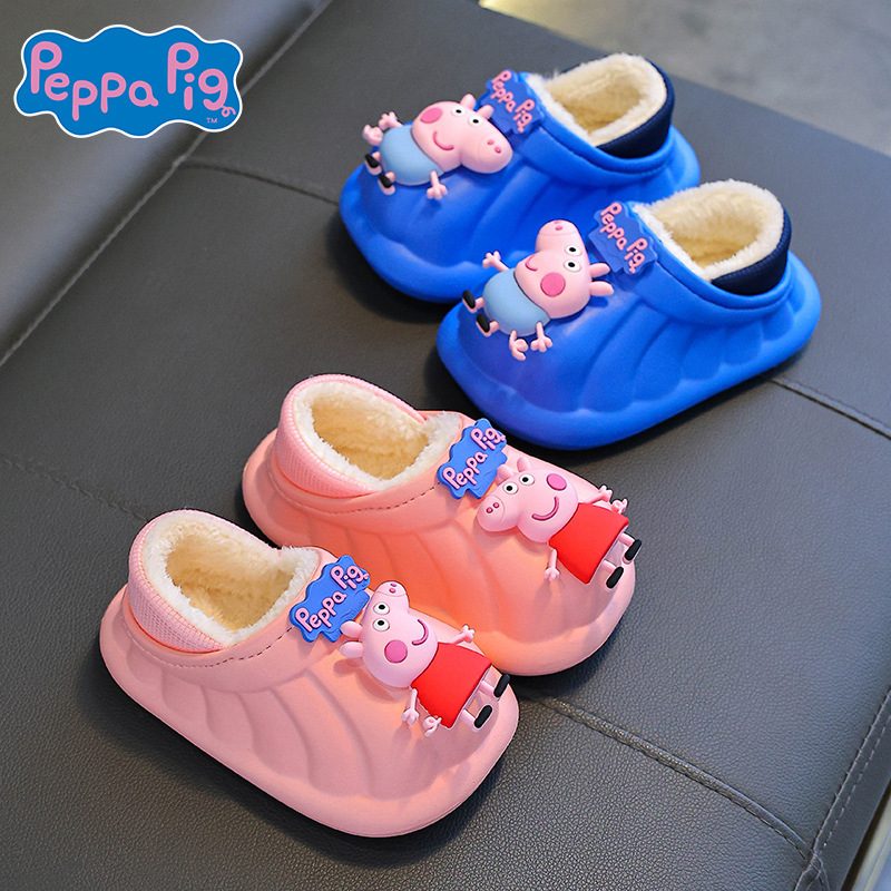 Piggy Page bolsas de tacones de zapatos de algodón para niños, niñas y niñas, cálidos y terciopelo EVA impermeable para bebés de 1 - 3 años de edad, zapatillas de algodón 2