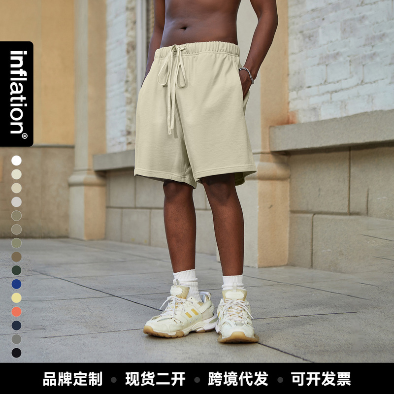 Jie Zhan Men's Clothing | 425g Heavyweight Shorts 2026 Spring/Summer Fog Color Series Basic Style Streetwear Loose Trendy Brand Five-Point Pants Jie Zhan Men's Clothing | 425g Heavyweight Shorts 2026 Spring/Summer Fog Color Series Basic Style Streetwear Loose Trendy Brand Five-Point Pants