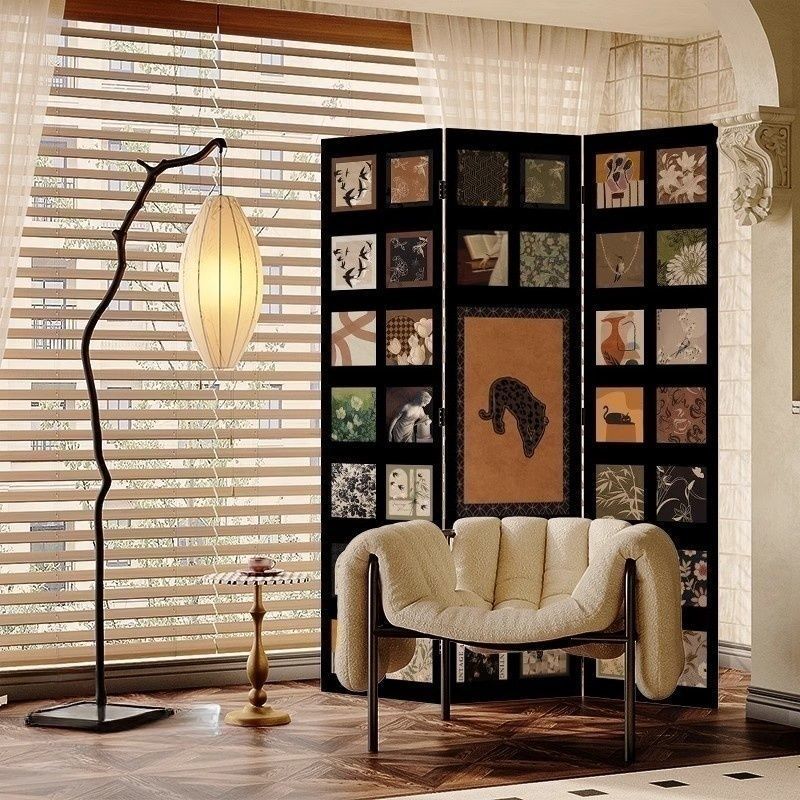 French-Style Vintage Screen Partition for Living Room Sofa Corner Background, Entrance, Bedroom, Home Decoration, Mobile Folding