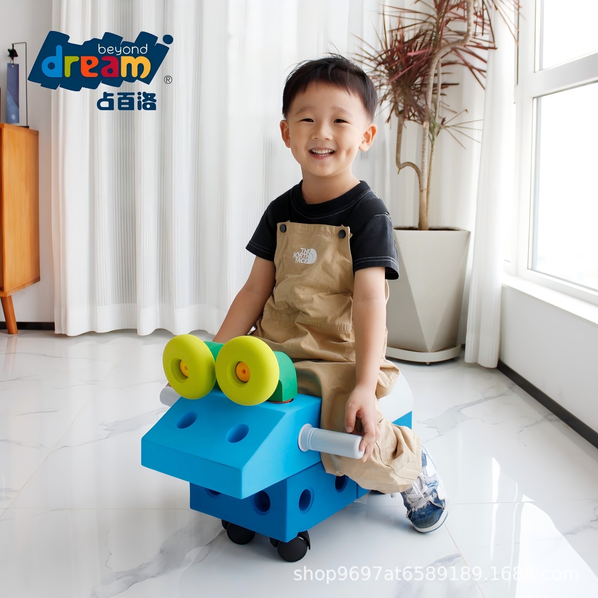 Eva Versatile Building Block Car Zhanbailuo/Dream Beyond Colorfulful Kidsren's Cycling Building Toy Four-Wheeler