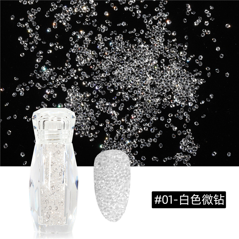 Exclusiva transfronteriza para arte de uñas, micro-diamantes, fantasía, cuentas de mago, uñas, perlas adhesivas, microperlas transparentes, micro-diamantes, botellas en stock