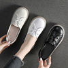 White shoes, universal footwear flat platform, genuine leather, 2023 collection, plus size