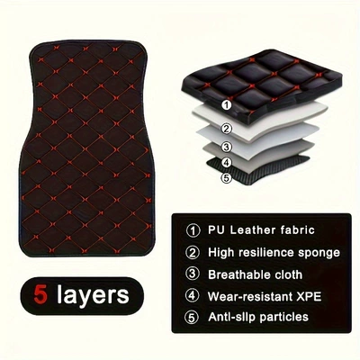 Car Floor Mats 4-Piece: Universal Foot Pad