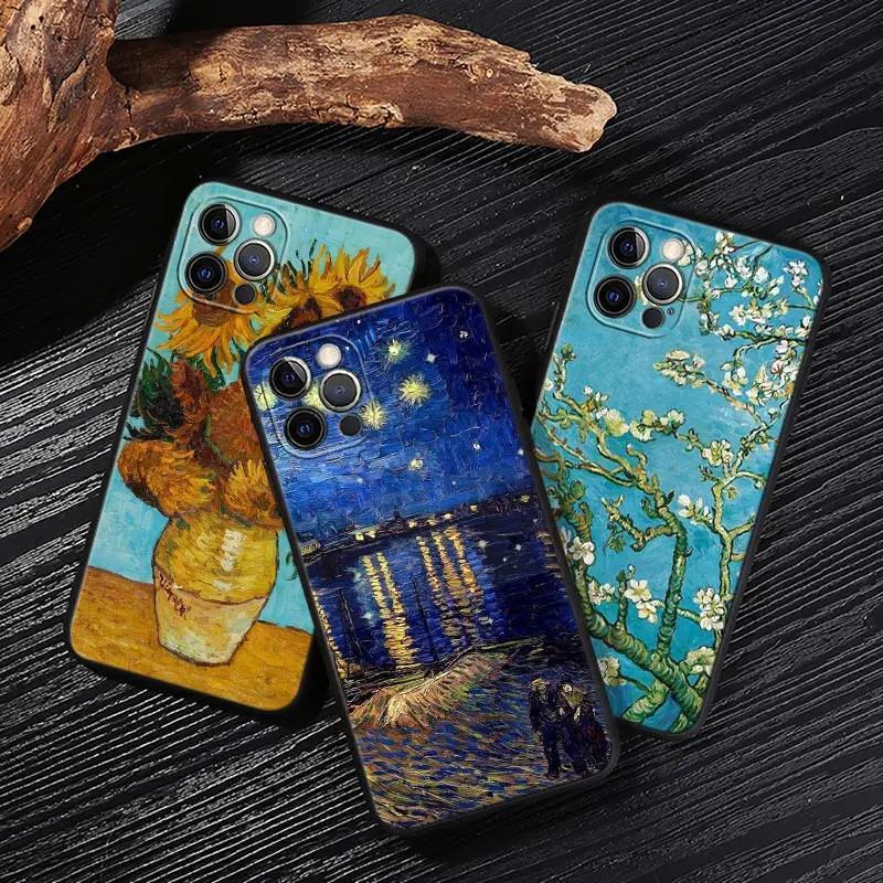 Suitable for Apple iPhone 17 Air Phone Case, Starry Sky Van Gogh Oil Painting Sunflower Apricot Blossom Cover Soft Shell Protection