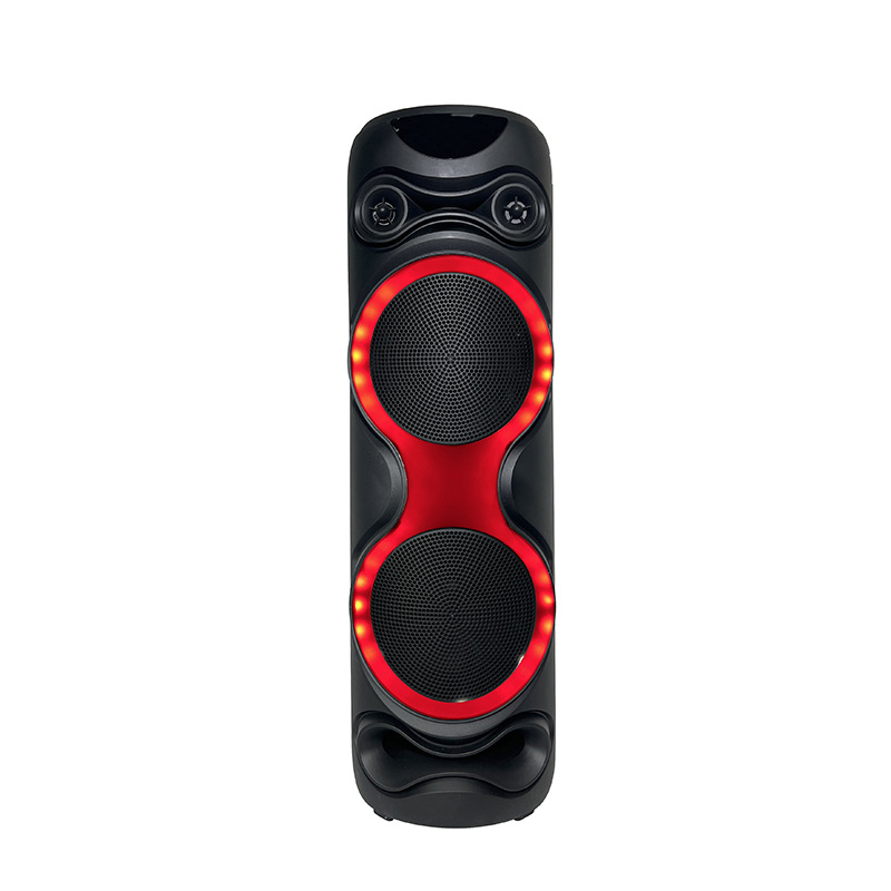 Hot sale transfronterizo doble 10 pulgadas 20W altavoces recargables boda espectáculo de negocios Bluetooth K canción con doble micrófono LED luz de color RTS