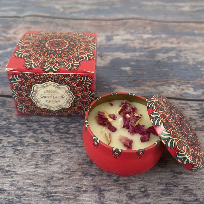 ¿Cara de soja transfronteriza con cera seca de flores? Regalos de cumpleaños de boda flores de flores de vela aromática