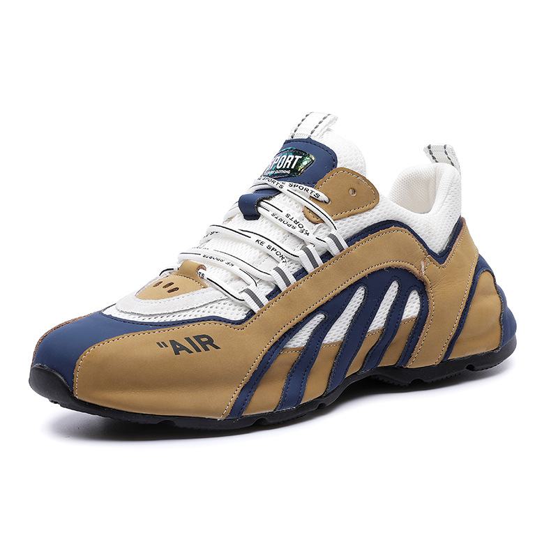 Sommer Herren Casual Single Schuhe Mesh Atmungsaktiv Dicke Sohlen Erhöhte Nische Leder Daddy Sports_voghion.com