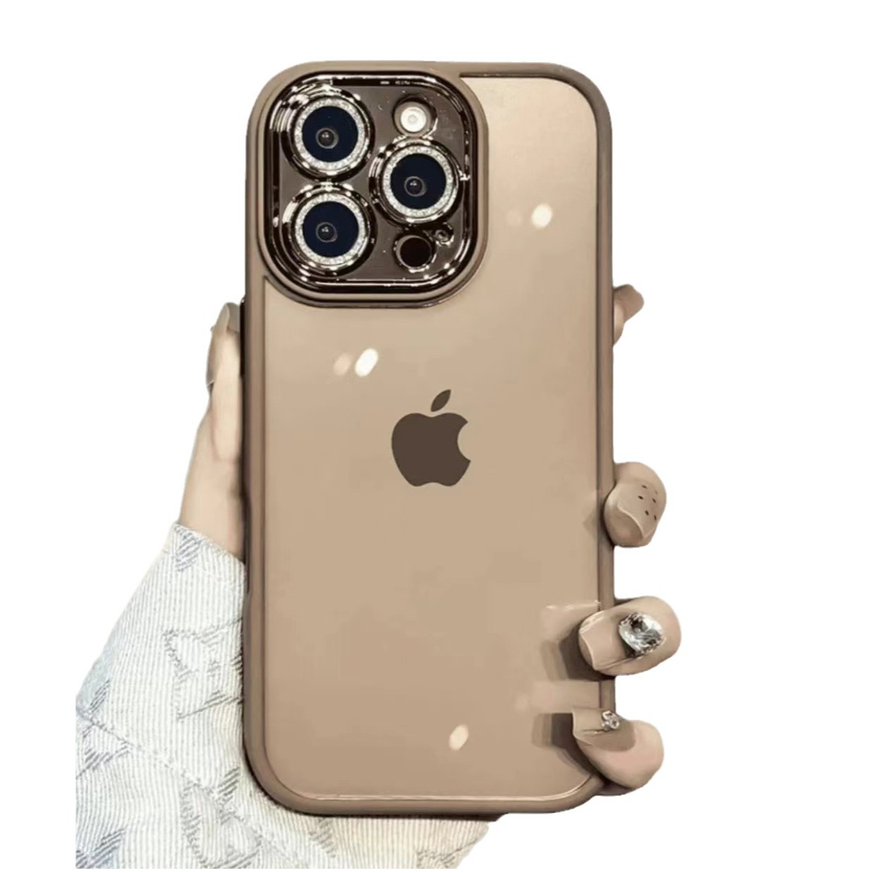 Aplicable iPhone16Pro galvanoplastia brillo lente película carcasa para teléfono móvil al por mayor Apple 15 protección acrílica transparente