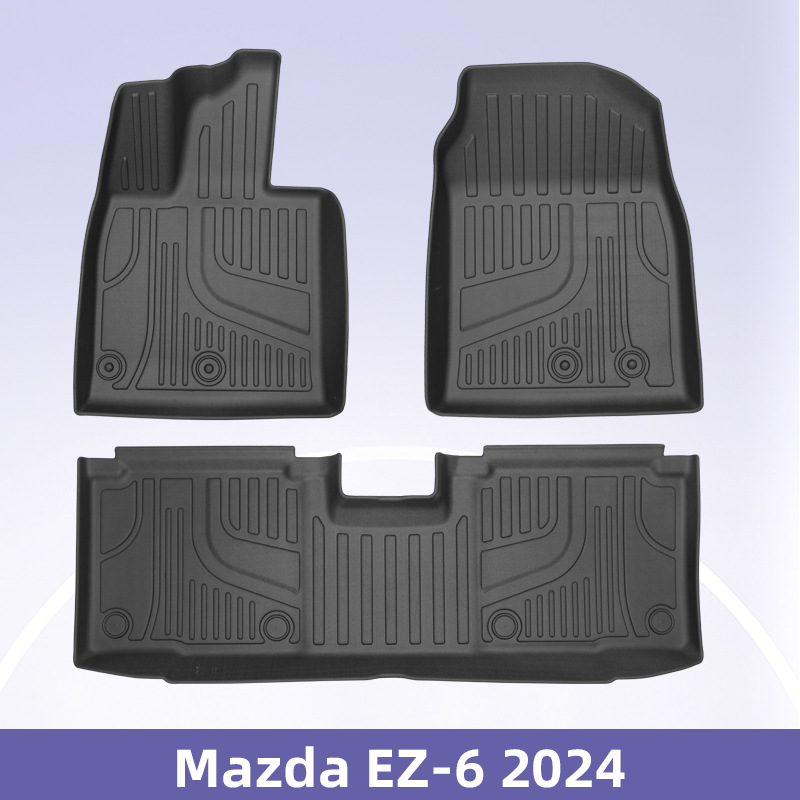 Es adecuado para Mazda EZ6 2024 3D todo el tiempo material TPE almohadilla de pie de automóvil almohadilla de suelo antisucio