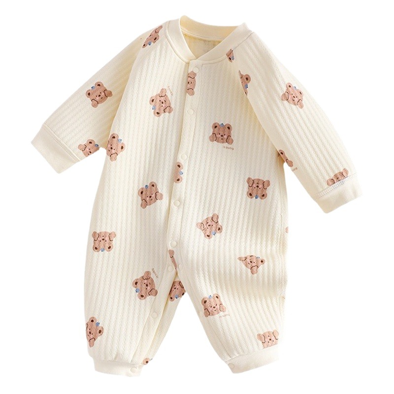 Ropa de bebé Otoño e Invierno recién nacido mono hombres y mujeres bebé cálido acolchado mameluco pijamas sin hueso Clase a