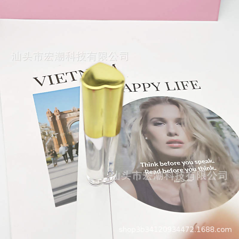 Envase de Brillo Labial en Forma de Corazón, Tubo Vacío para Brillo Labial, Envase Transparente de Plástico, Envase Cosmético para Maquillaje, Tubo para Lápiz Labial