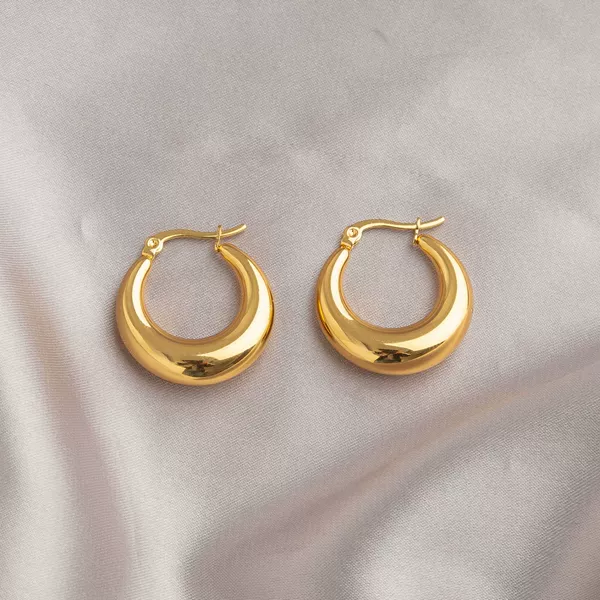 H1-4-076 retro circle earrings golden color