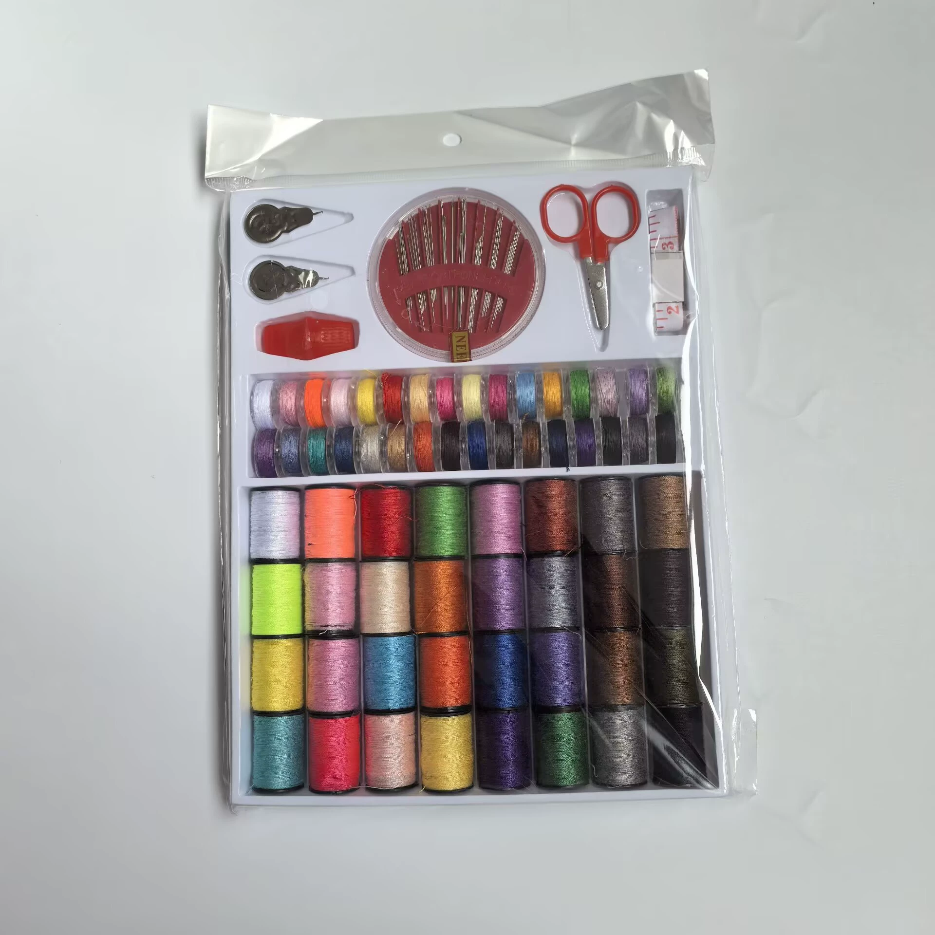 Красочные бытовые швейные нитки, 64-цветная швейная коробка, бытовая швейная машина, швейные нитки, разноцветные швейные нитки