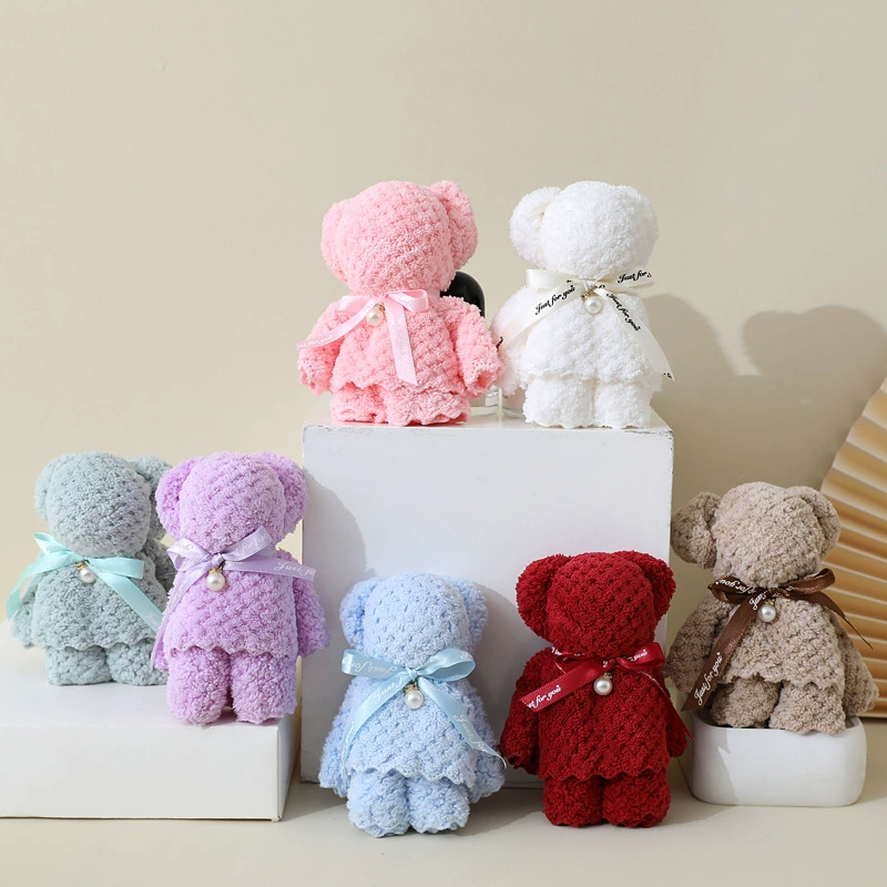 Ананас коралловый флис Медведь Банное полотенце Абсорбирующие сухие волосы Мягкий впитывающий приятный для кожи утолщенный и удобный коралловый флис