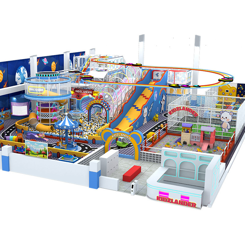 600 cuadrados de lujo diseño temático castillo introvertido de alta gama parque infantil trampolín slide equipos de parque de juegos