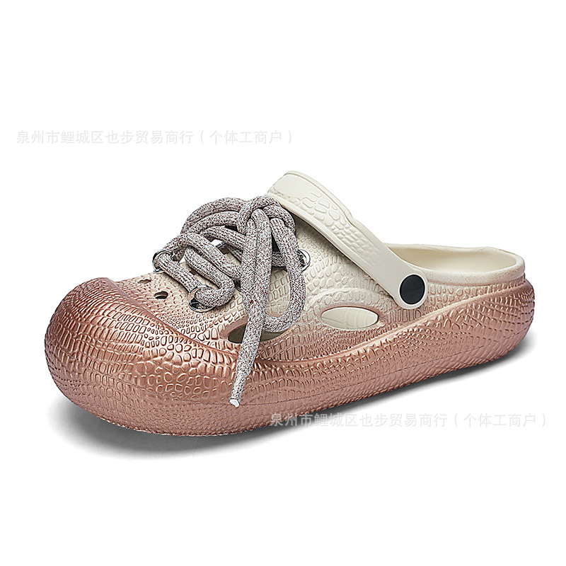 Pareja pisando la mierda, zapatos con agujeros transfronterizos, tallas grandes, sandalias y zapatillas Baotou de suela gruesa, sandalias ligeras y transpirables, zapatos de hombre