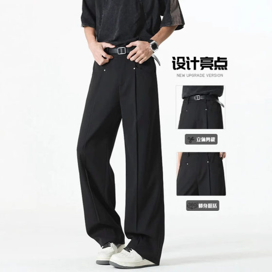 American-style Retro High-grade Wide-leg Pants for Men and Women Loose Design Sense Street Straight Slimming All-match Casual Pants