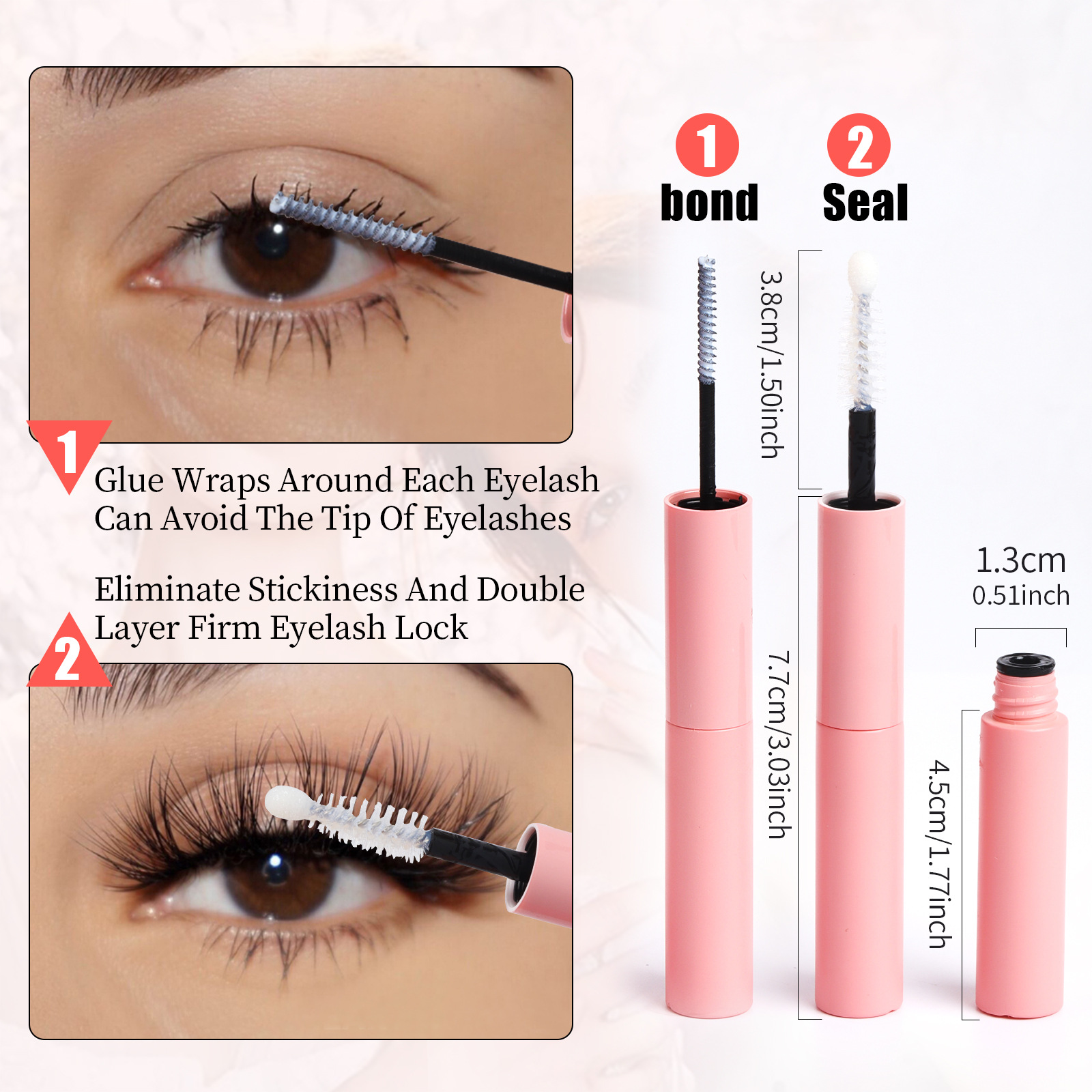 Pestañas Postizas Individuales en Racimo, Curvatura D, Segmentadas, con Pegamento, para Navidad