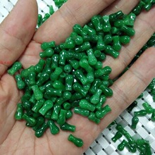 仿翡翠干青铁龙生满绿通孔葫芦桶珠散珠串珠手链项链DIY配件饰品