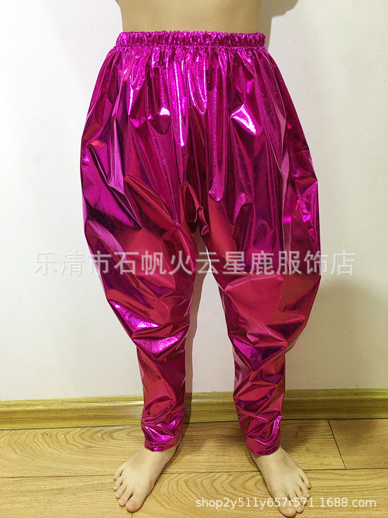 Moda hip hop pasarela Navidad Año Nuevo día 61 baile gilding harem pantalones rendimiento traje etapa desgaste pantalones largos