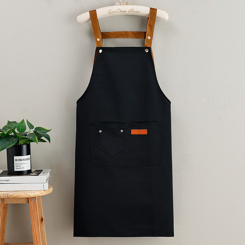 Delantal de Trabajo para Cocina de Lona Impermeable Resistente al Aceite y a la Suciedad para Restaurante