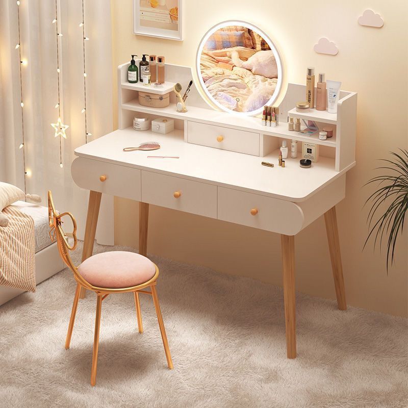 Tocador de lujo ligero, gabinete de almacenamiento simple para dormitorio, mesa de maquillaje pequeña simple integrada, red neta, estilo ins, venta al por mayor