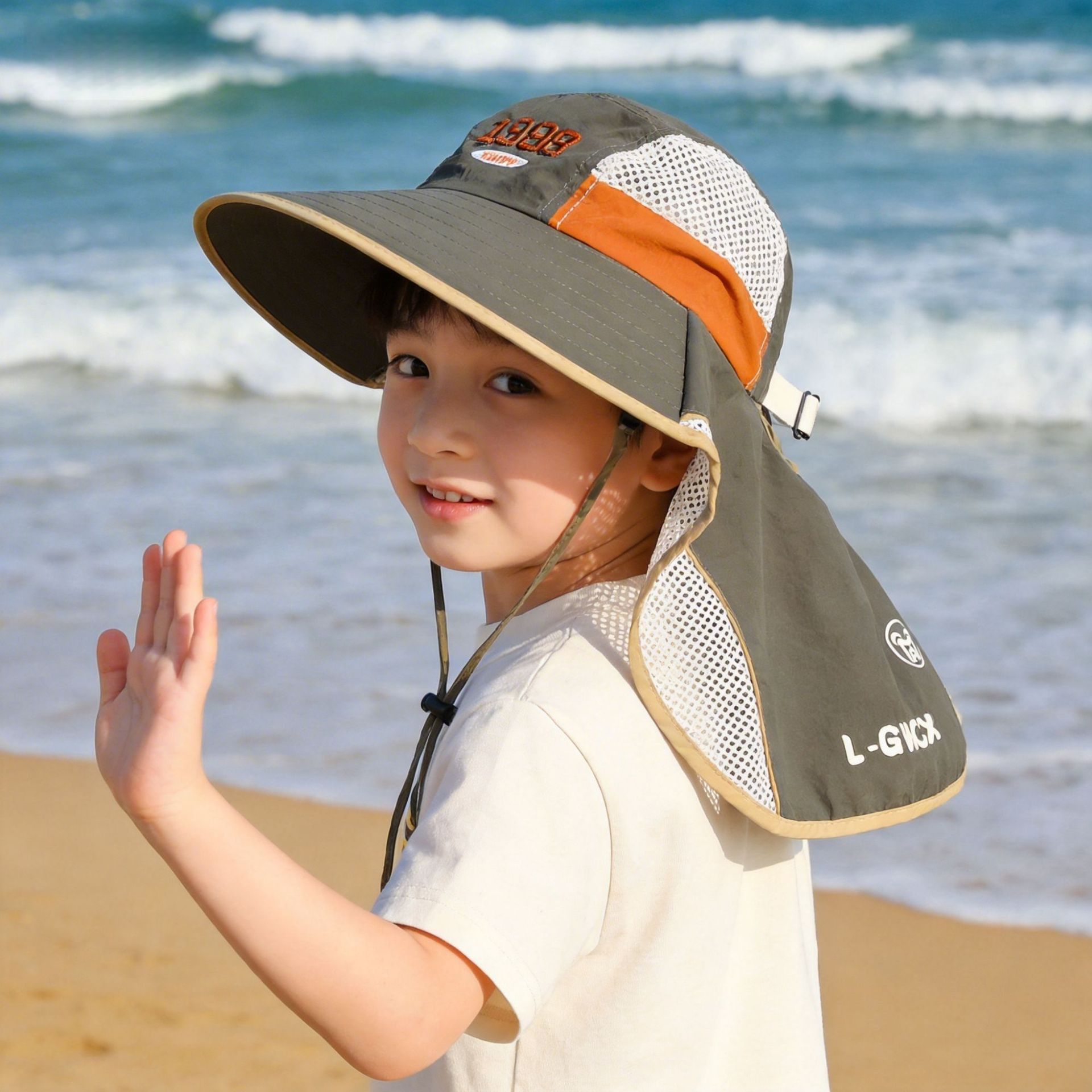 Kids Casual Sun Hat UPF 50+ Children's Boys Summer Outdoor Hiking Large Brim UV Protection Cape Sunshade Girls Sun Hat_voghion.com