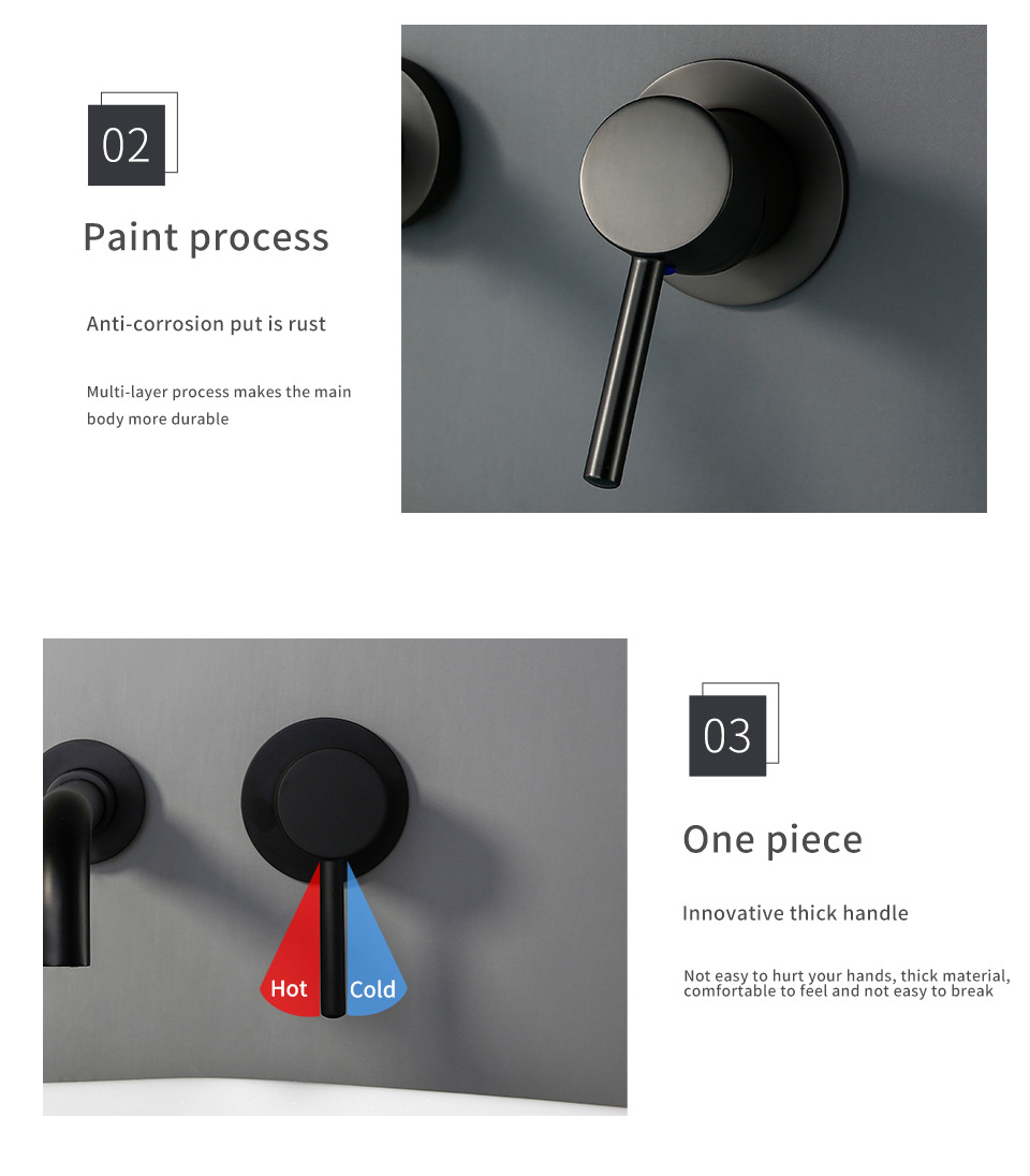 Concealed faucet valve body switch, embedded wall drain, pre-embedded washbasin, split type cold and hot mixed water control valve Application Scenario