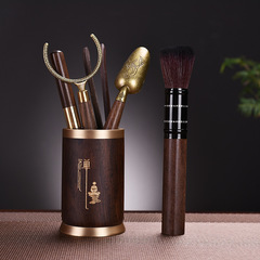 實木茶道六君子套裝功夫茶具茶夾茶杯叉養壺筆普洱茶刀茶配件