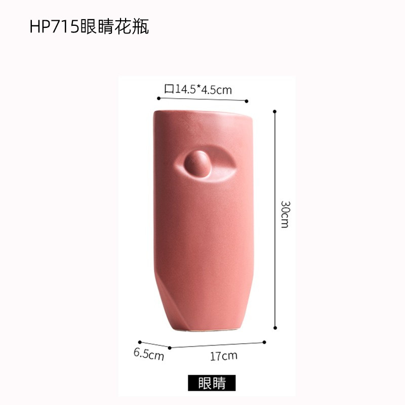 Florero de cerámica decoración sala de estar arreglo de flores Arte Abstracto TV gabinete pasillo mesa de comedor Nordic decoración del hogar flor dispositivo