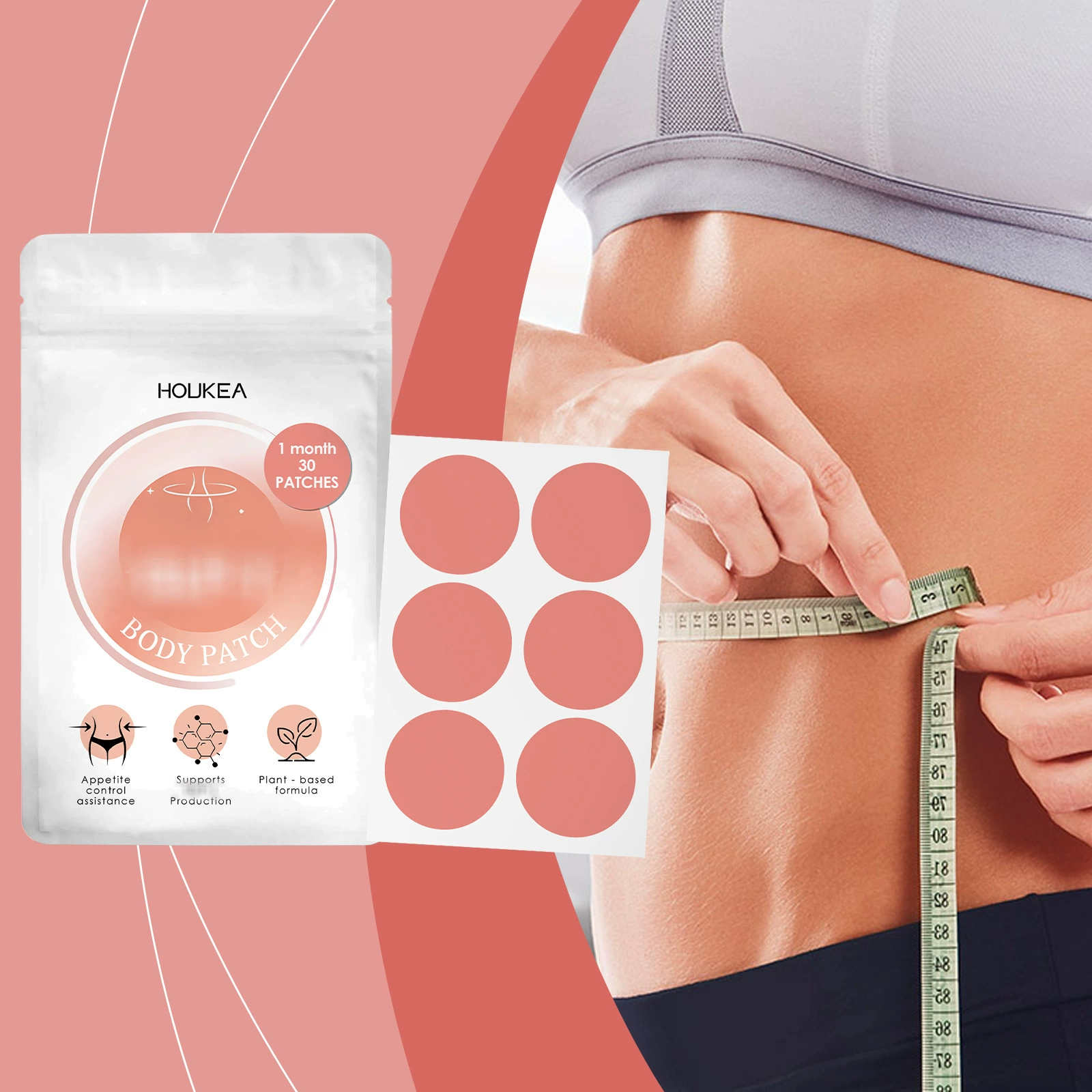 Пластырь для ухода за телом Houkea Нежный и клетчатый пластырь для ухода за кожей Линии тела Легкий пластырь для ухода за телом