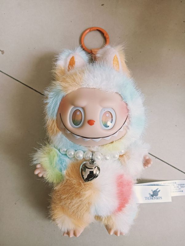 现货高品质拉布布一代小天使Labubu搪胶公仔毛绒玩偶娃娃钥匙挂件|undefined