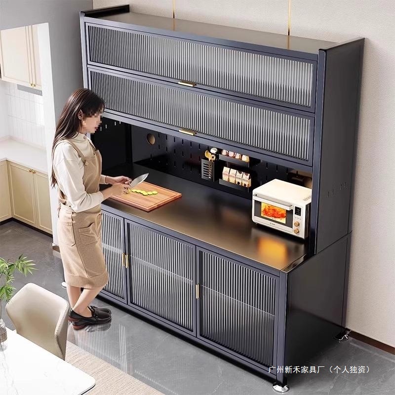 Kitchen Rack Floor-Standing Multi-Layer Microwave Storage Cabinet Household Pots and Bowls Cabinet Storage Cabinet Sideboard Integrated