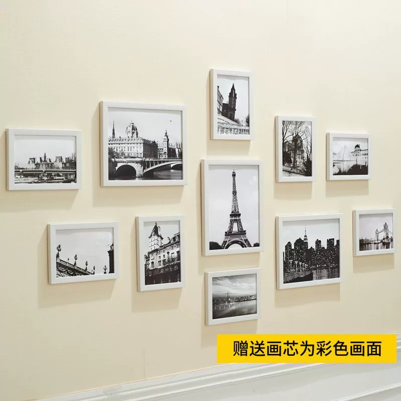 Персональная фоторамка Творческий аксессуар для гостиной, декоративная стена для фото, европейский современный стиль, свободная точка, 11 рам