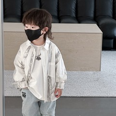 Children's Shirt for Boys, New Korean Style Printed Long Sleeve Clothing for Toddlers, Baby Fashionable Letter Top for Spring Outwear