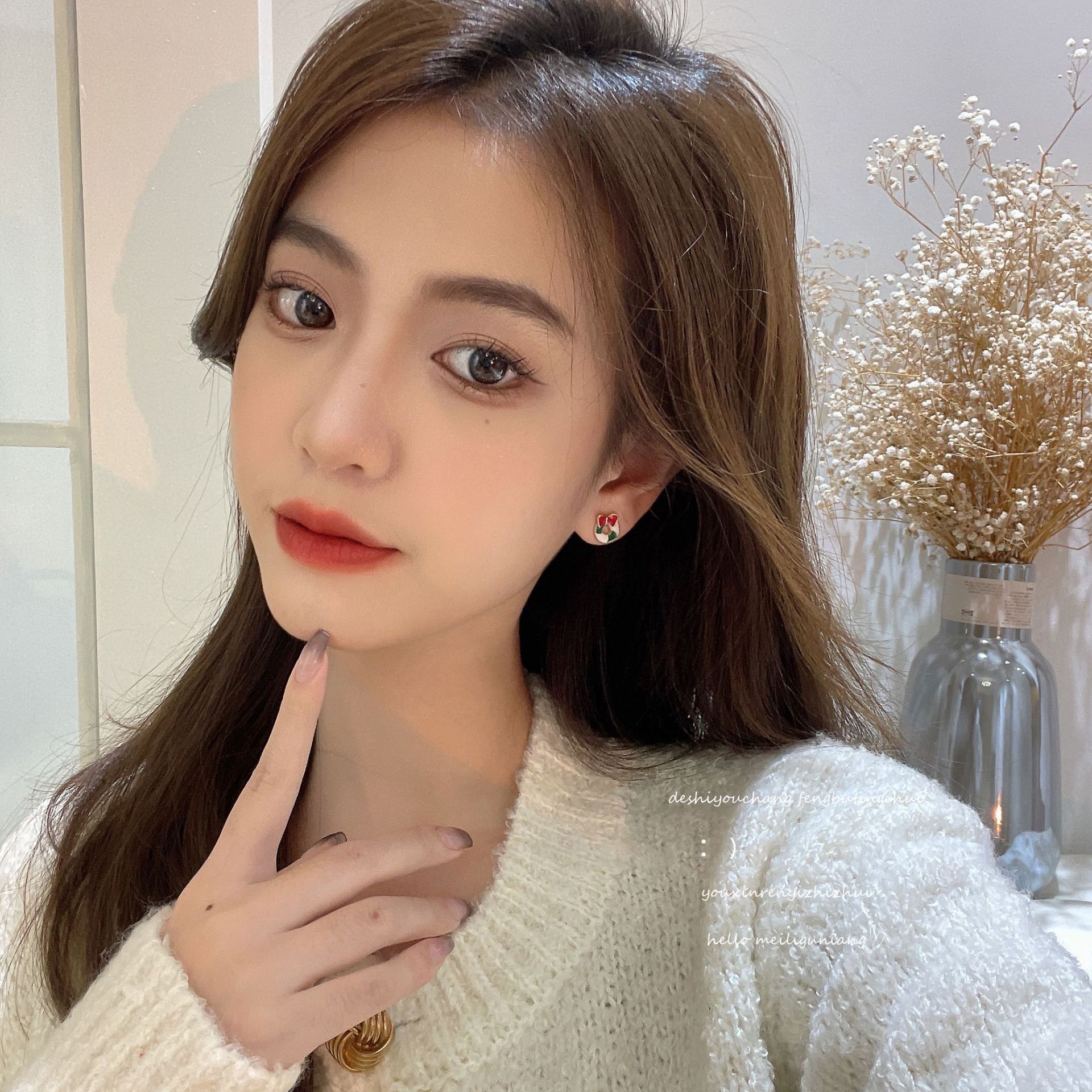 Fashion Santa Claus Christmas Socks Alloy Enamel Womenu0027S Ear Studs 1 Pair