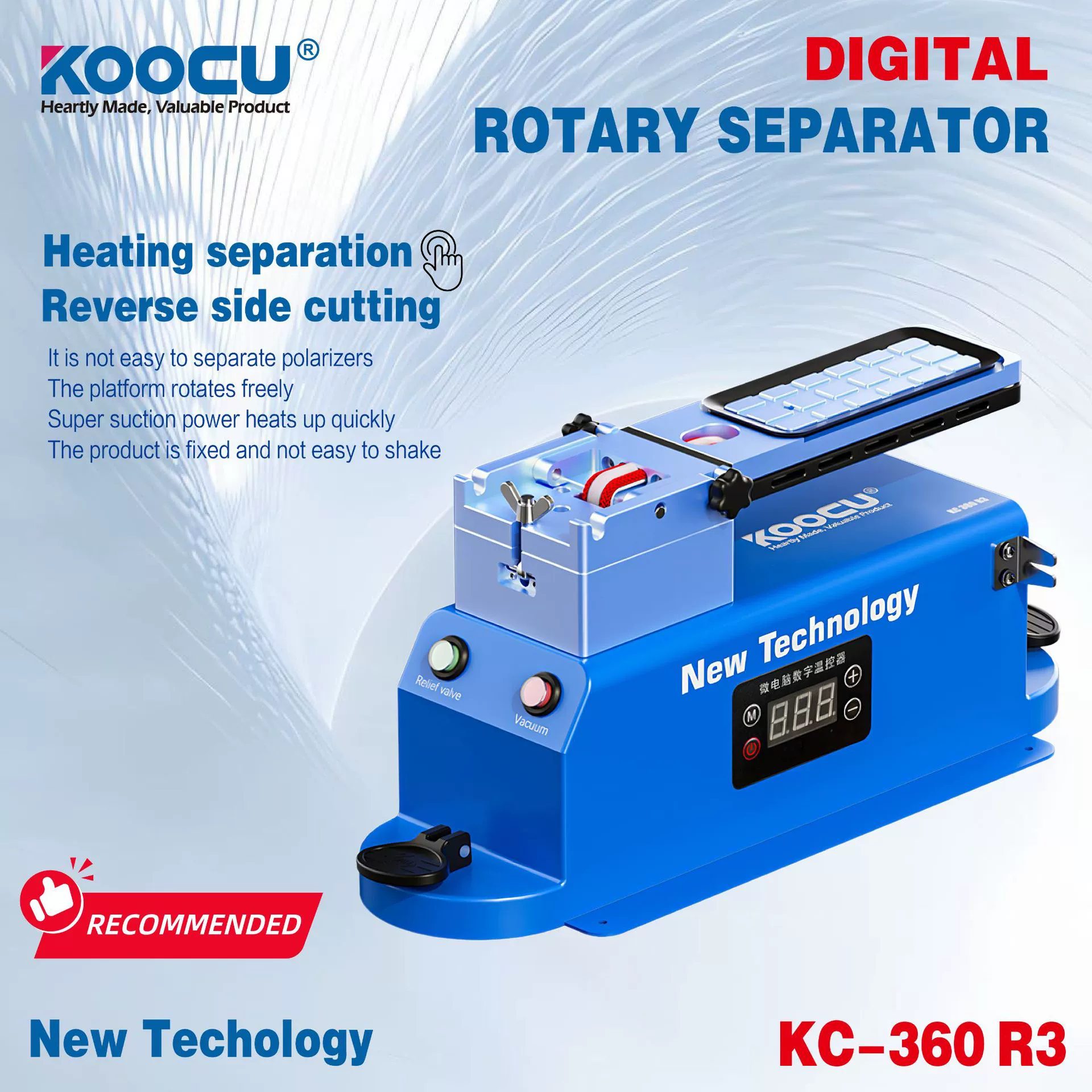 Роторный сепаратор Встроенный двойной насос для удаления клея Нагревательный стол с постоянной температурой Изогнутый экран Ремонт ЖК-дисплея мобильного телефона