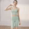 Light gray green bra + light gray green trousers